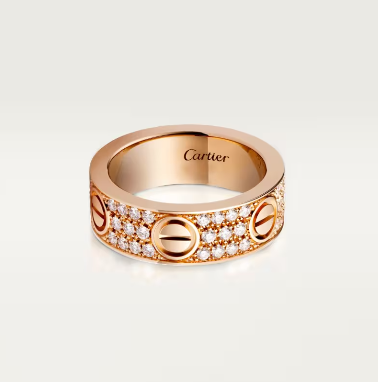 [LUXORA]LOVE RING 6.5mm-wide full-diamond ring Rose Gold