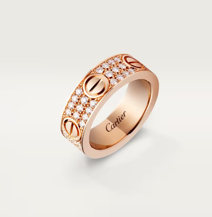 [LUXORA]LOVE RING 6.5mm-wide full-diamond ring Rose Gold