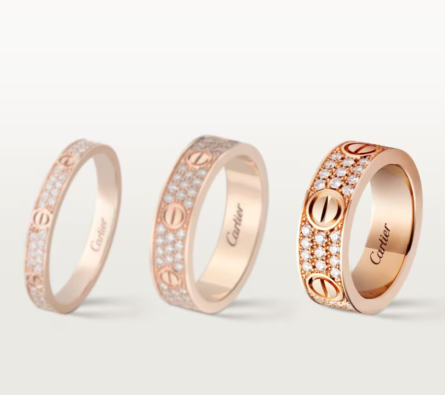 [LUXORA]LOVE RING 6.5mm-wide full-diamond ring Rose Gold