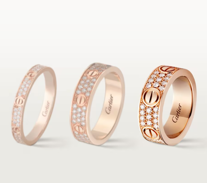 [LUXORA]LOVE RING 6.5mm-wide full-diamond ring Rose Gold