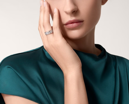 [LUXORA]LOVE RING 6.5MM Full Diamond, 6 Major Diamonds Silver