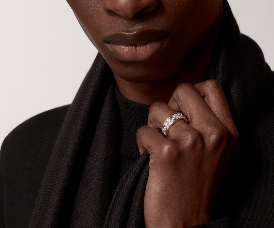 [LUXORA]LOVE RING 6.5MM Full Diamond, 6 Major Diamonds Silver
