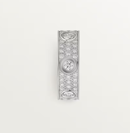 [LUXORA]LOVE RING 6.5MM Full Diamond, 6 Major Diamonds Silver