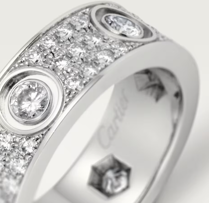[LUXORA]LOVE RING 6.5MM Full Diamond, 6 Major Diamonds Silver