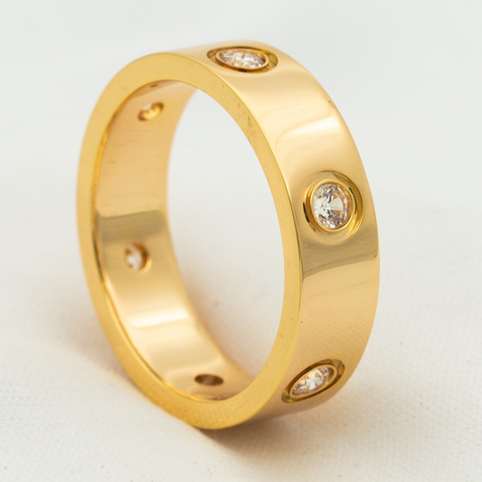 [LUXORA]LOVE RING 5.5MM 6 DIAMONDS PINK GOLD