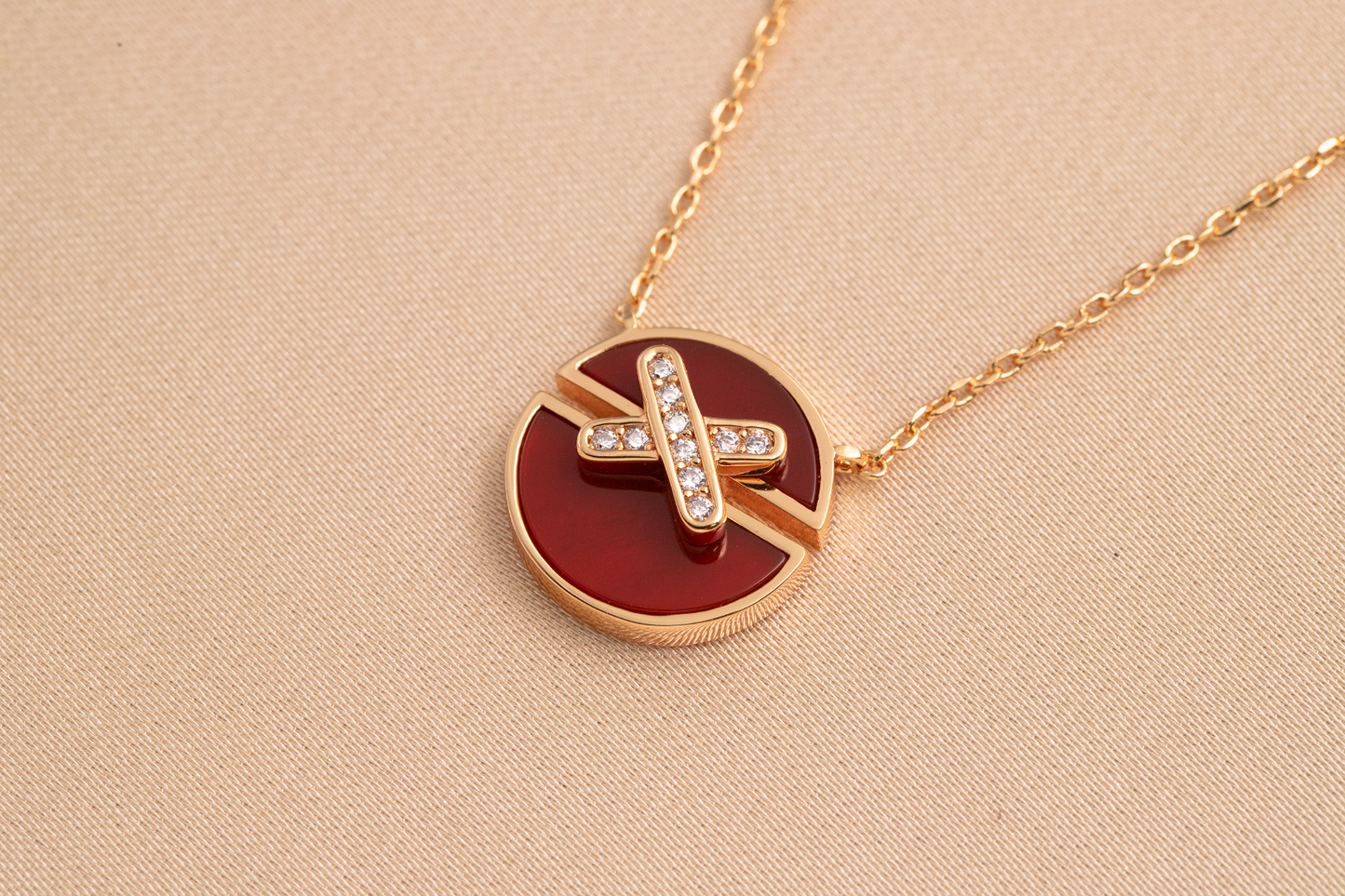 [LUXORA]JEUX DE PINK GOLD DIAMOND NECKLACE