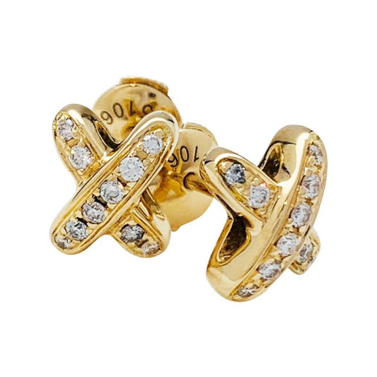 [LUXORA]JEUX DE GOLD DIAMOND EARRINGS