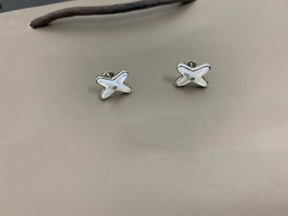 [LUXORA]JEUX DE WHITE MOP SILVER DIAMOND EARRINGS