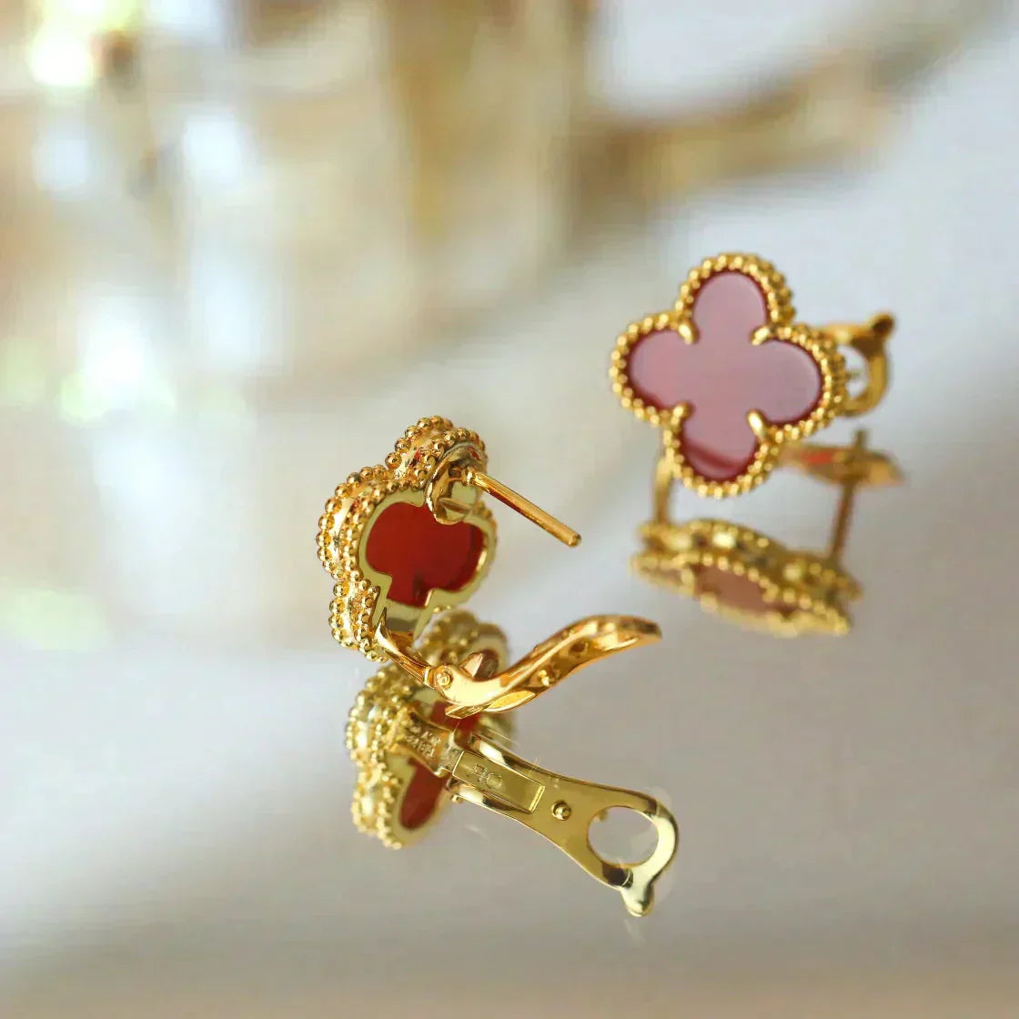 [LUXORA]CLOVER MEDIUM 1 MOTIFS CARNELIAN  EARRINGS