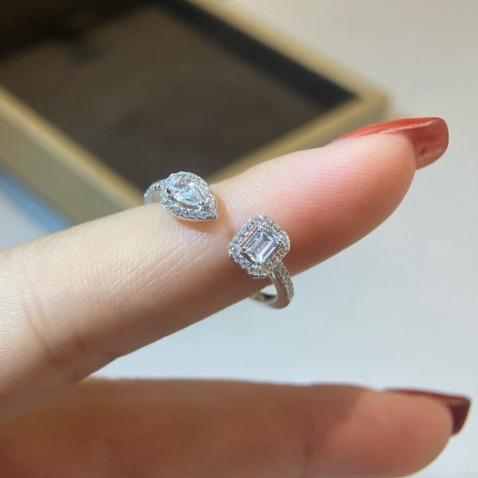 [LUXORA]MY TWIN TOI & MOI SILVER DIAMOND RING