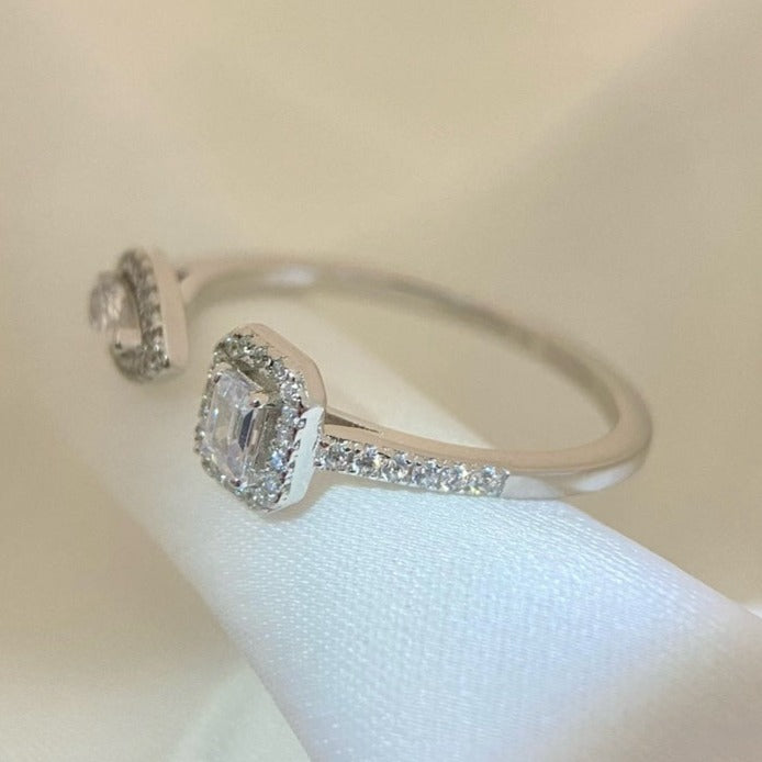 [LUXORA]MY TWIN TOI & MOI SILVER DIAMOND RING