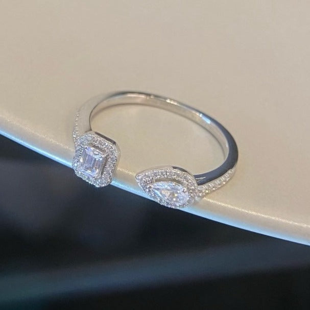 [LUXORA]MY TWIN TOI & MOI SILVER DIAMOND RING