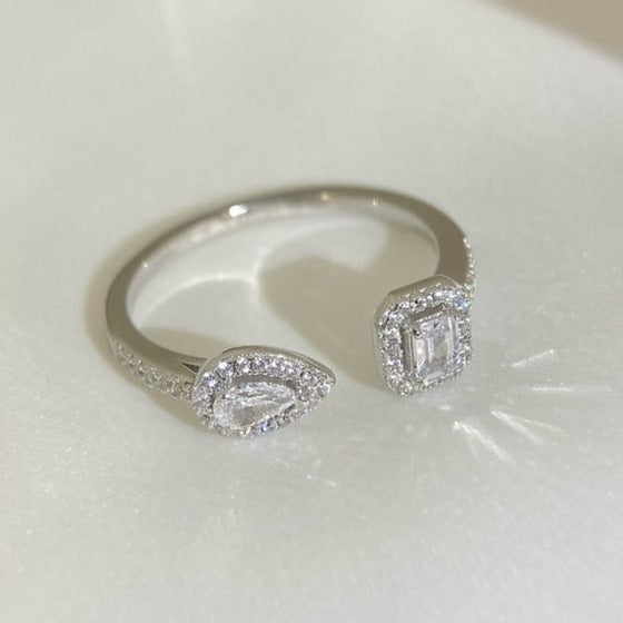 [LUXORA]MY TWIN TOI & MOI SILVER DIAMOND RING