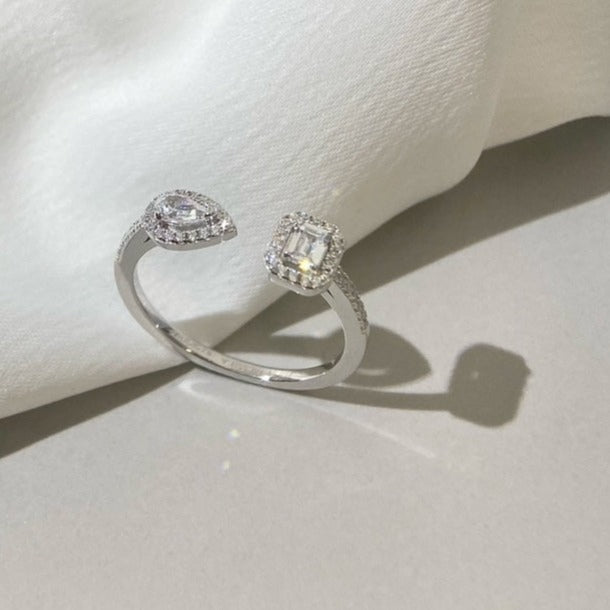 [LUXORA]MY TWIN TOI & MOI SILVER DIAMOND RING