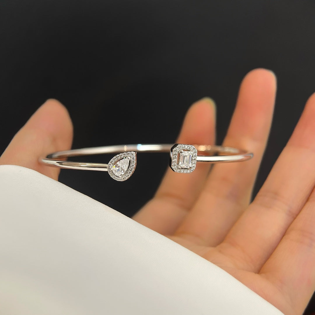 [LUXORA]JONC FLEX MY TWIN TOI & MOI SILVER DIAMOND BRACELET