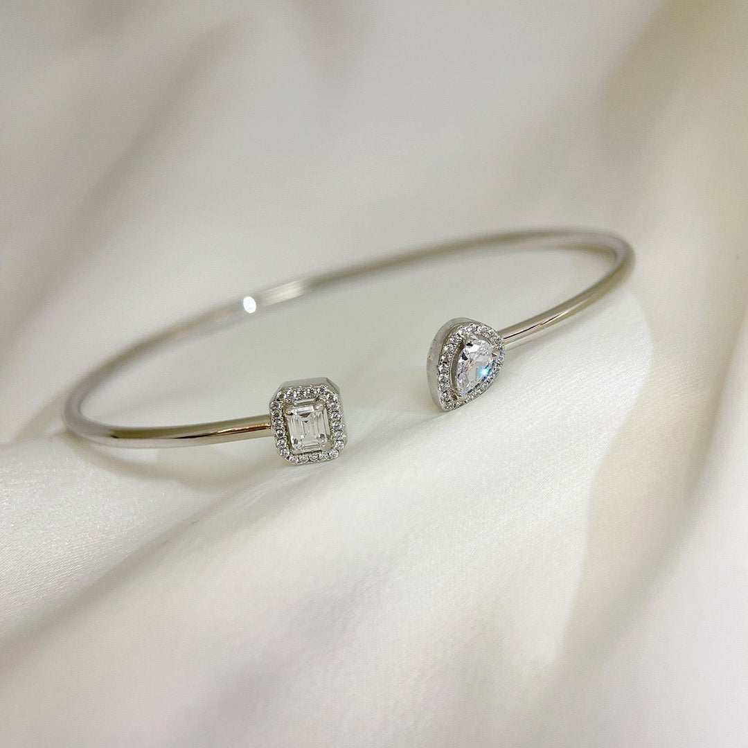 [LUXORA]JONC FLEX MY TWIN TOI & MOI SILVER DIAMOND BRACELET