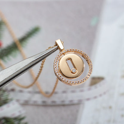 [LUXORA]Demo MOVE PM NECKLACE PINK GOLD DIAMOND