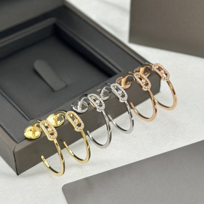 [LUXORA]CREOLES MOVE UNO PM DIAMOND EARRINGS