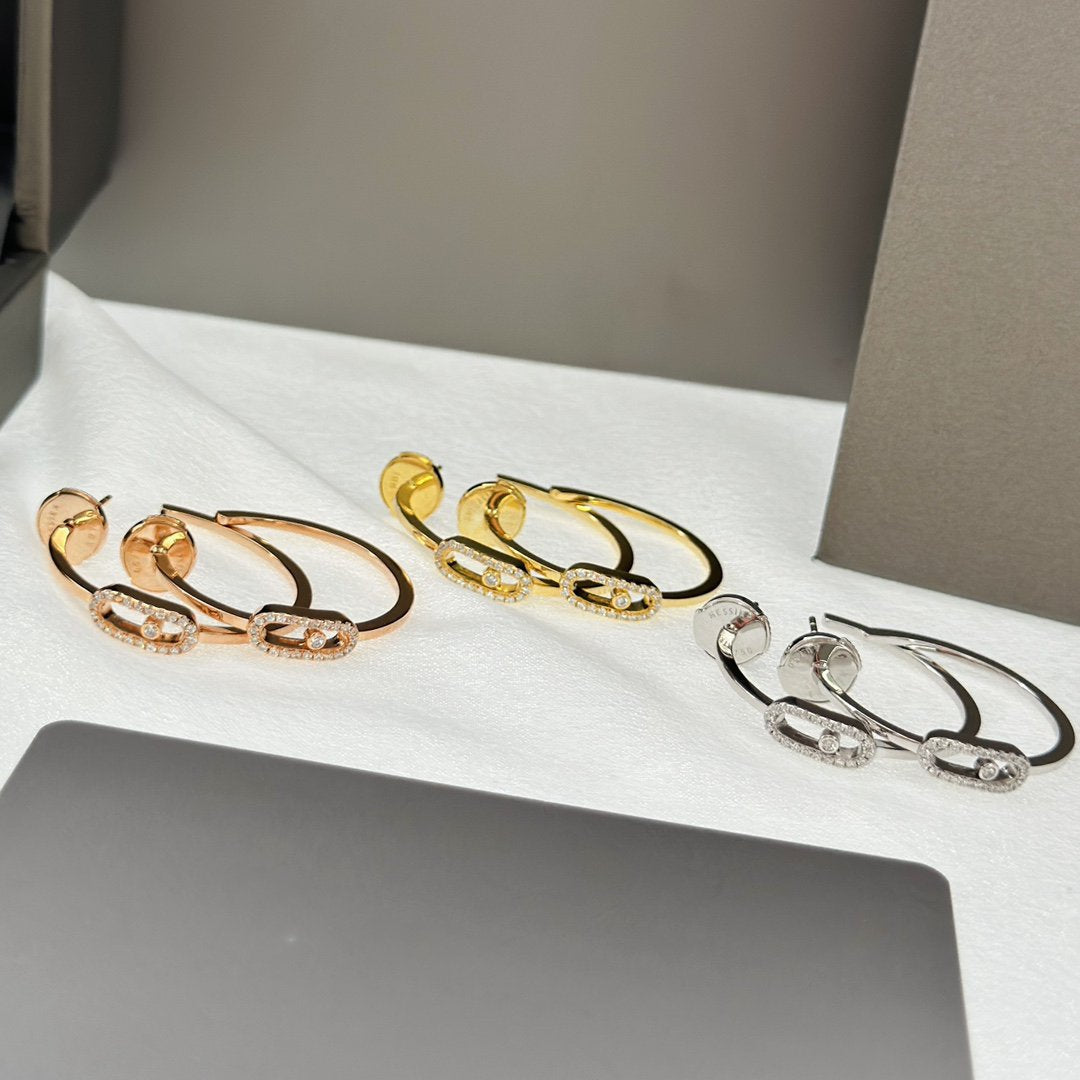 [LUXORA]CREOLES MOVE UNO PM DIAMOND EARRINGS