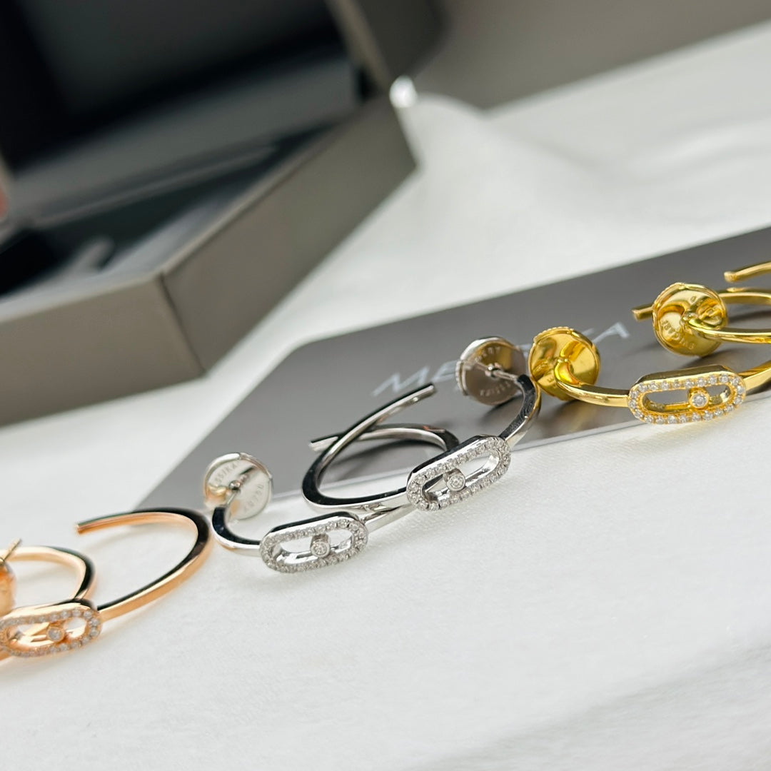 [LUXORA]CREOLES MOVE UNO PM DIAMOND EARRINGS