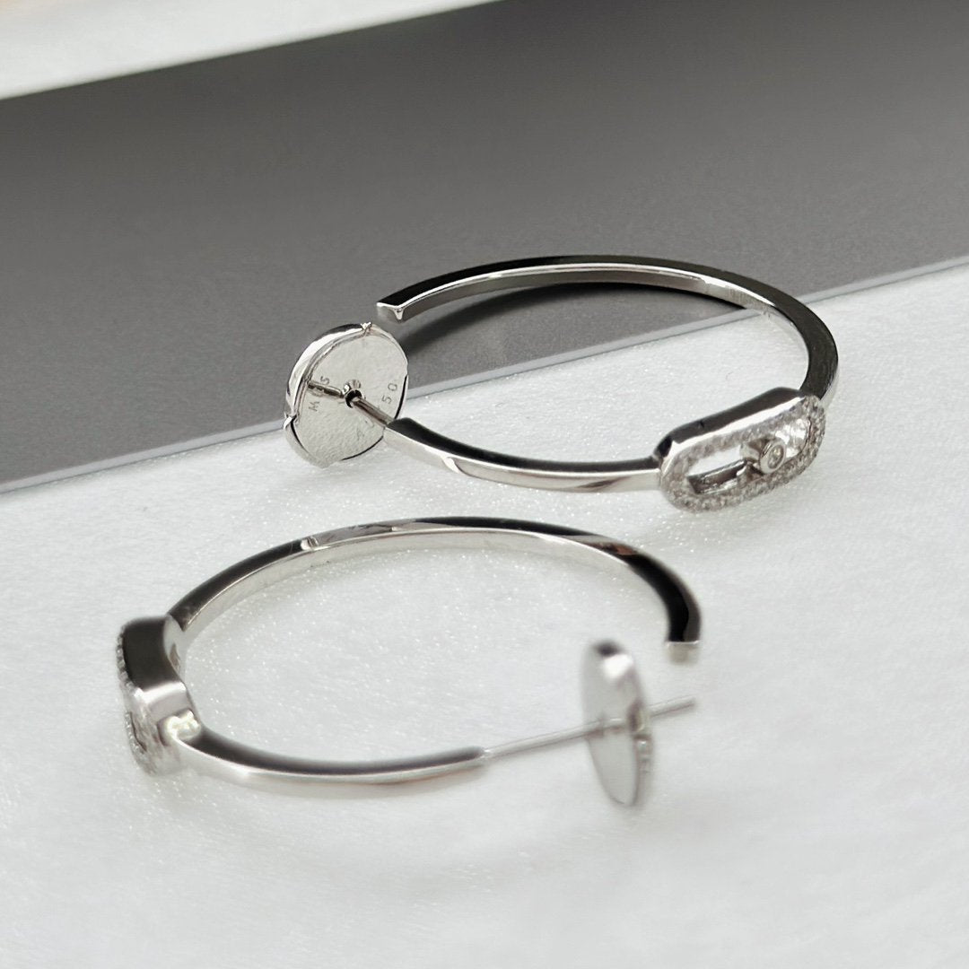[LUXORA]CREOLES MOVE UNO PM DIAMOND EARRINGS