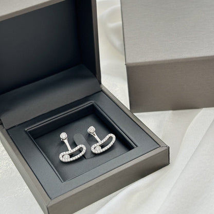 [LUXORA]MOVE UNO SILVER DIAMOND EARRINGS