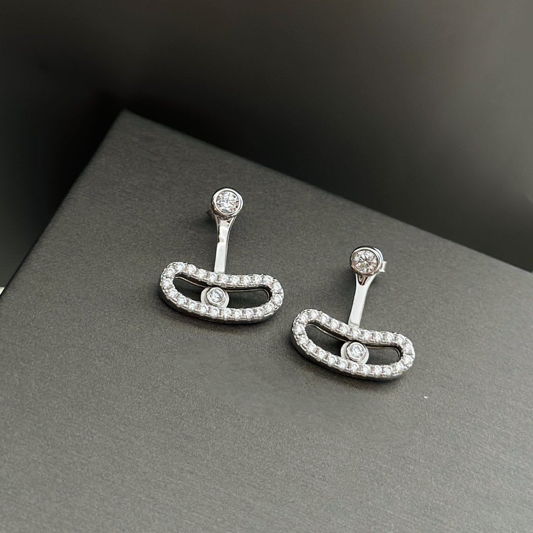 [LUXORA]MOVE UNO SILVER DIAMOND EARRINGS