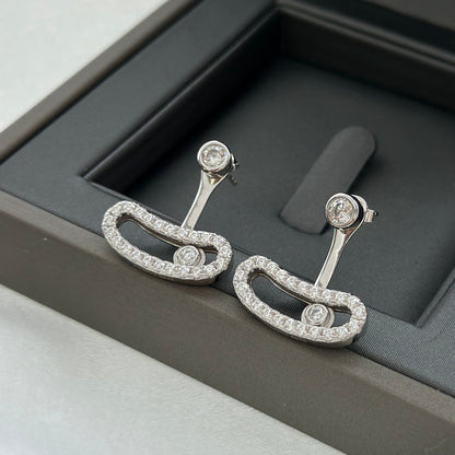 [LUXORA]MOVE UNO SILVER DIAMOND EARRINGS