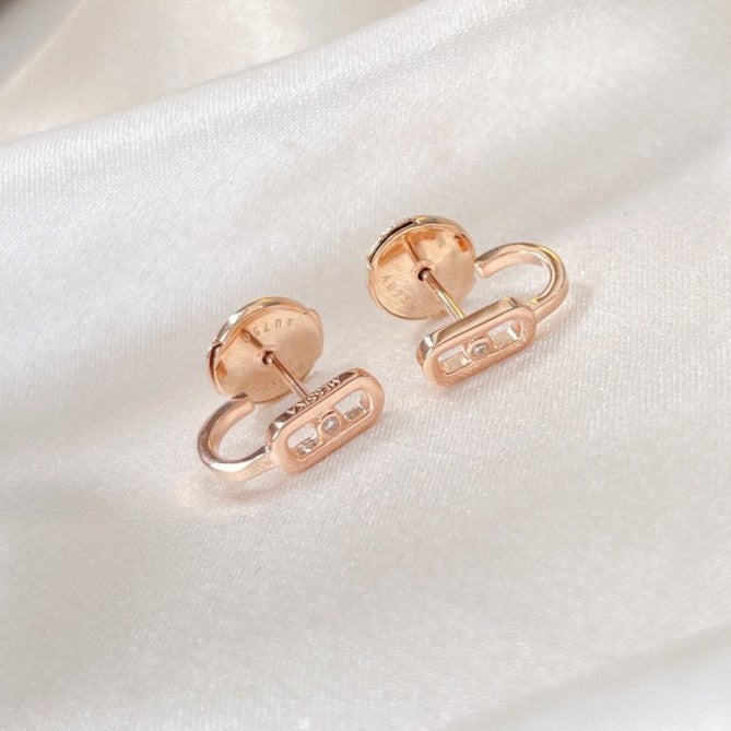 [LUXORA]CREOLES MOVE UNO MINI 1 DIAMOND EARRINGS