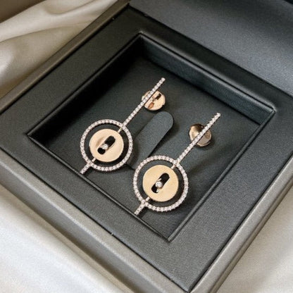 [LUXORA]Demo MOVE ARROW PINK GOLD DIAMOND EARRINGS