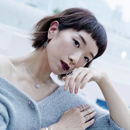 [LUXORA]Demo MOVE ARROW PINK GOLD DIAMOND EARRINGS