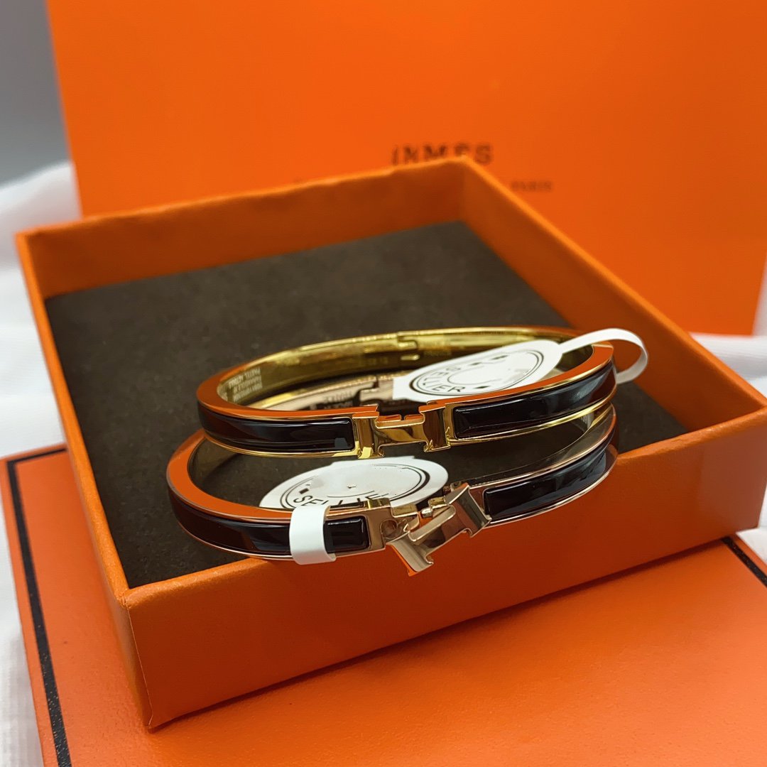 [LUXORA]CLASSIC HM CLIC BLACK 8MM ENAMEL BRACELET