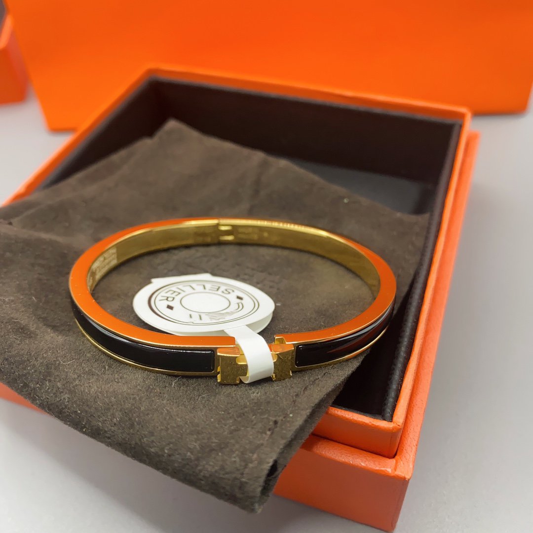 [LUXORA]CLASSIC HM CLIC BLACK 8MM ENAMEL BRACELET