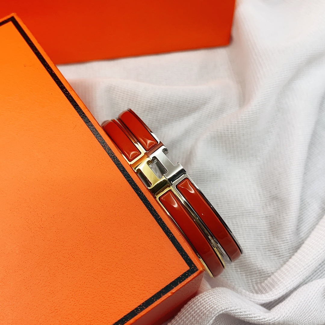 [LUXORA]CLASSIC HM CLIC RED 8MM ENAMEL BRACELET
