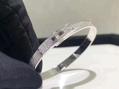 [LUXORA]HM KELLY BRACELET IN SILVER AND FULL PAVE DIAMOND