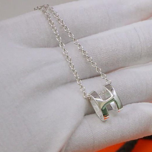 [LUXORA]HM NECKLACE H LETTER OVAL SERIES