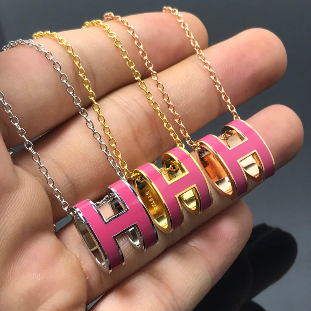 [LUXORA]H NECKLACE PINK
