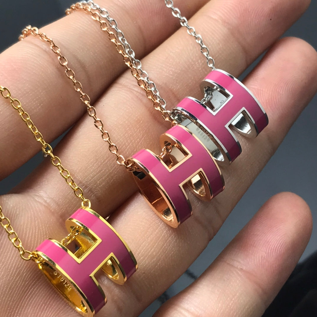 [LUXORA]H NECKLACE PINK