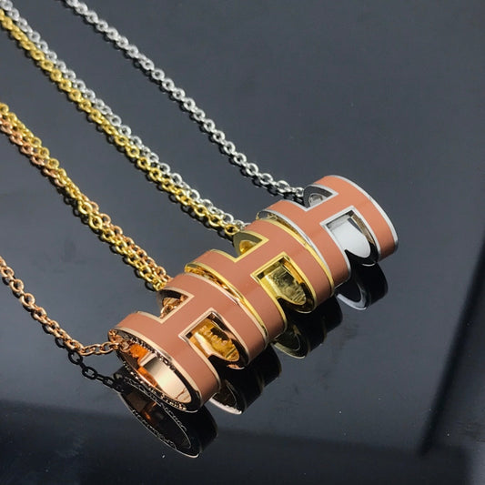 [LUXORA]H NECKLACE BROWN