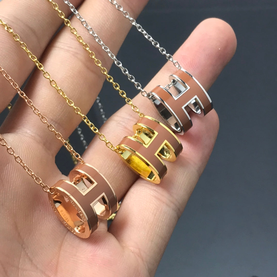 [LUXORA]H NECKLACE BROWN