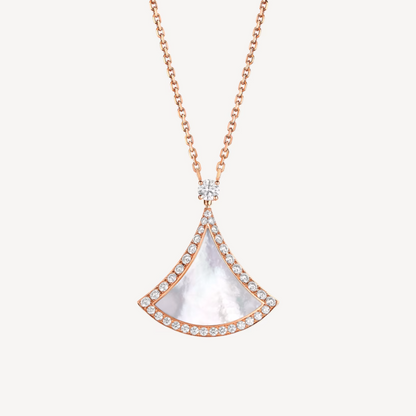 [LUXORA]DREAM MOP DIAMOND PAVED PINK GOLD NECKLACE