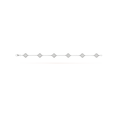 [LUXORA]CLOVER 6 MOTIF SILVER DIAMOND BRACELET