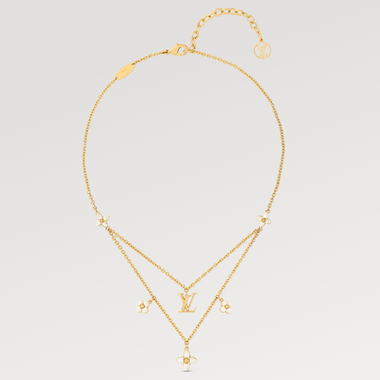 [LUXORA]FLOWERGRAM GOLD MOP DOUBLE ROW NECKLACE