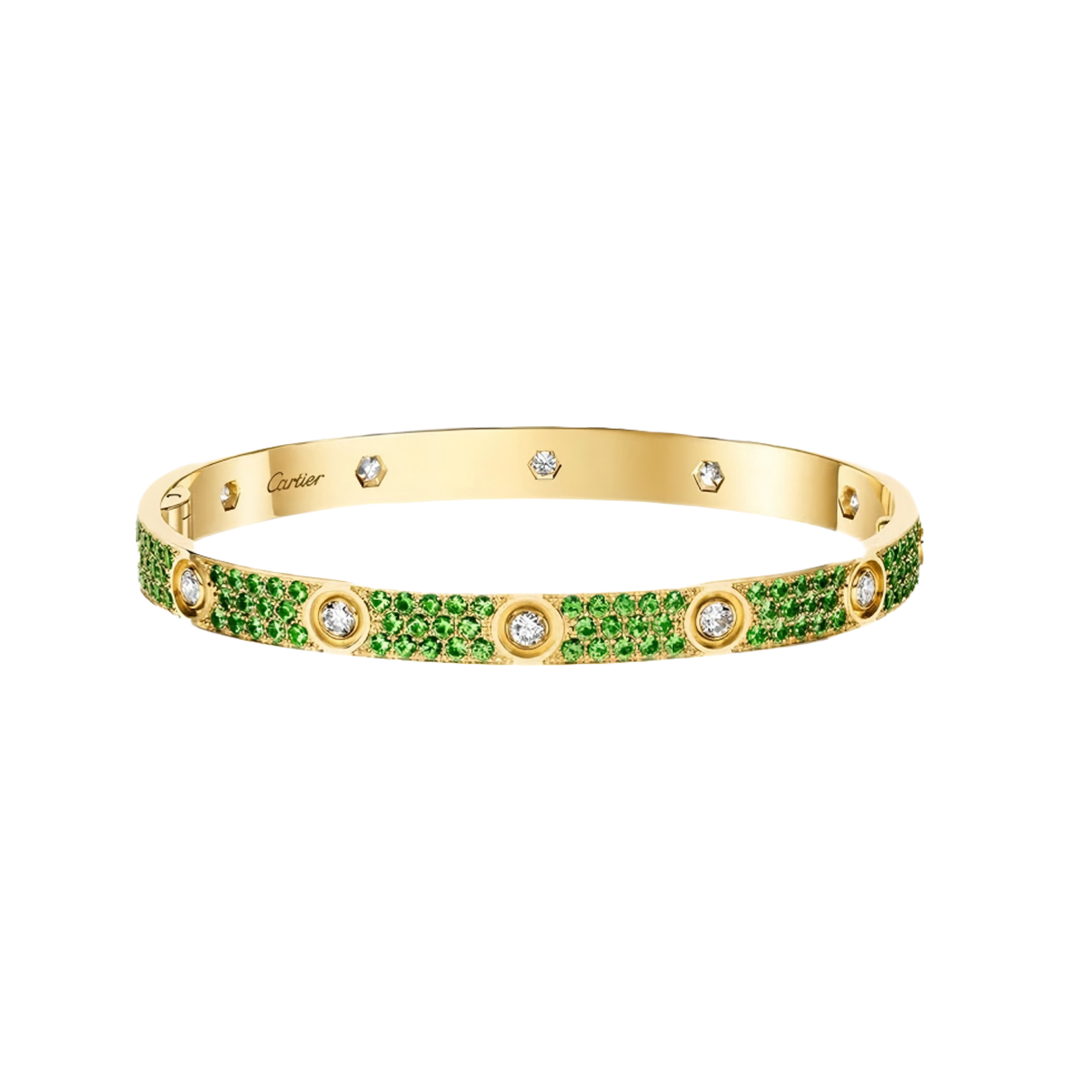 [LUXORA]2026 PAVE GEMSTONE LOVE BRACELET 6.1MM 10 DIAMONDS