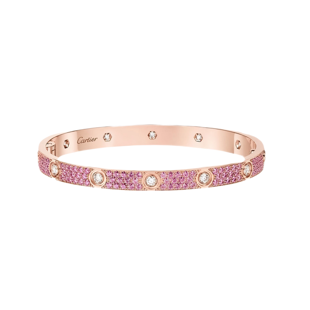 [LUXORA]2026 PAVE GEMSTONE LOVE BRACELET 6.1MM 10 DIAMONDS