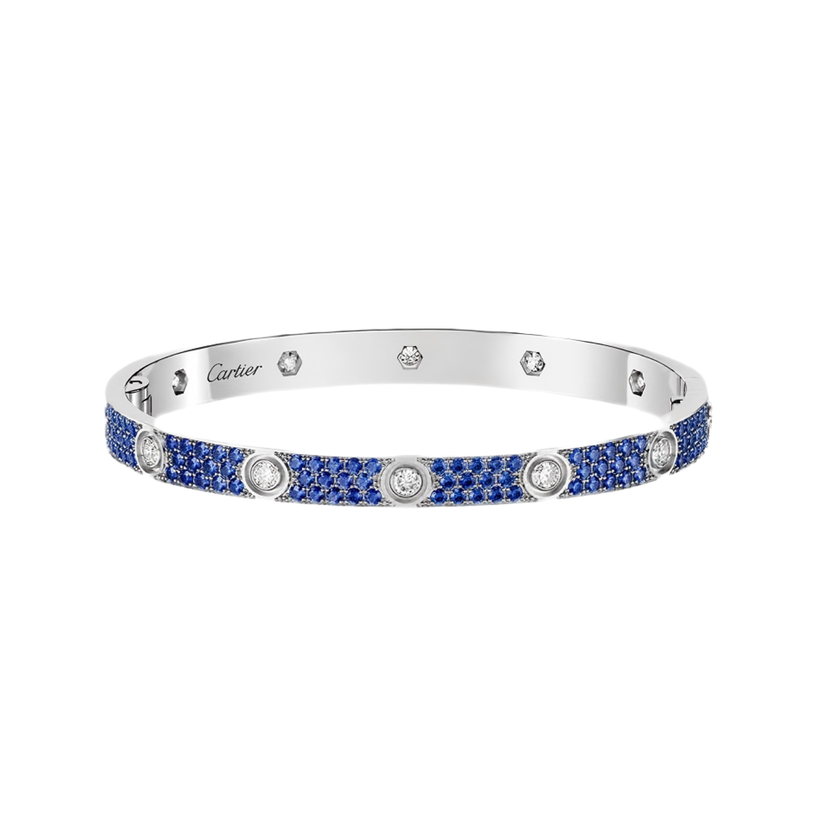 [LUXORA]2026 PAVE GEMSTONE LOVE BRACELET 6.1MM 10 DIAMONDS