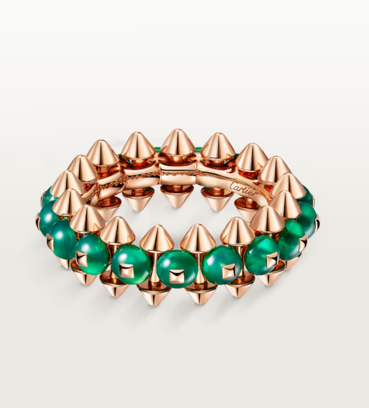 [LUXORA]CLASH ELEGANT ROSE GOLD RING FEATURING NATURAL AGATE