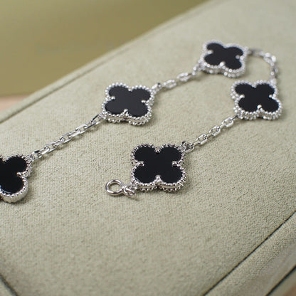 [LUXORA] CLOVER 5 MOTIF ONYXS BRACELET COLLECTION