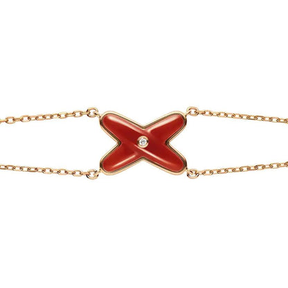 [LUXORA]JEUX BRACELET CARNELIAN PINK GOLD 1 DIAMOND