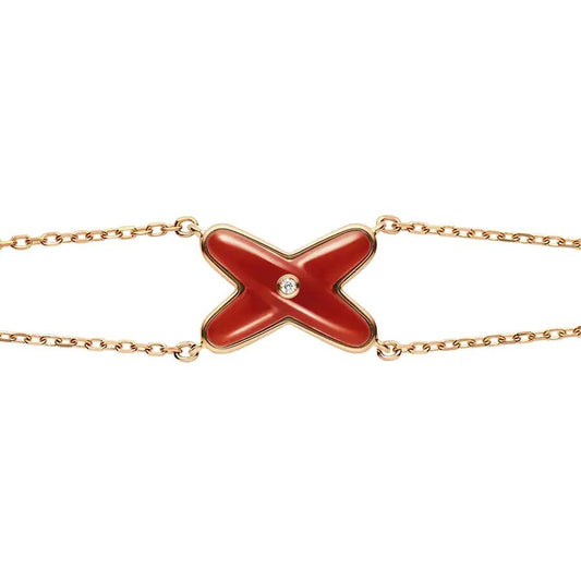 [LUXORA]JEUX BRACELET CARNELIAN PINK GOLD 1 DIAMOND